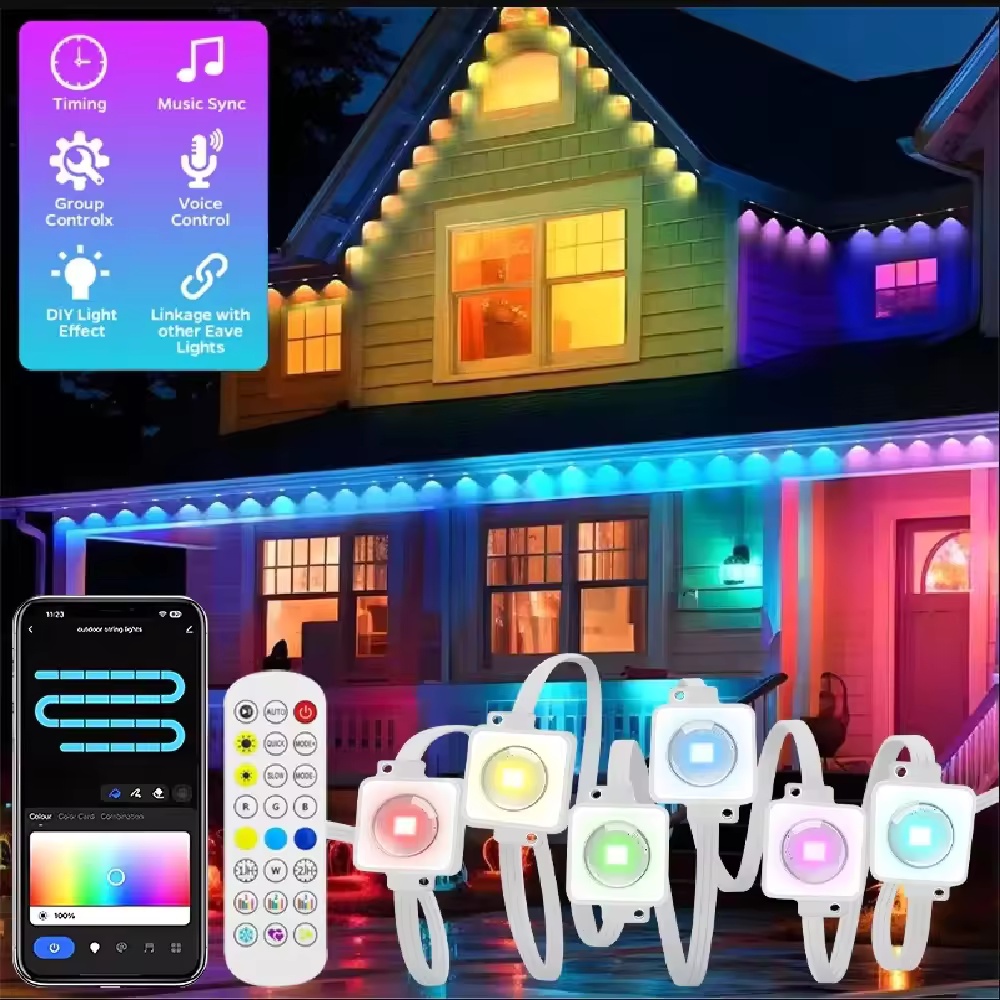 Smart Garden Diy - 15M/30M/45M/60M/90M RGBIC Slimme Dakrandverlichting met APP/Afstandsbediening