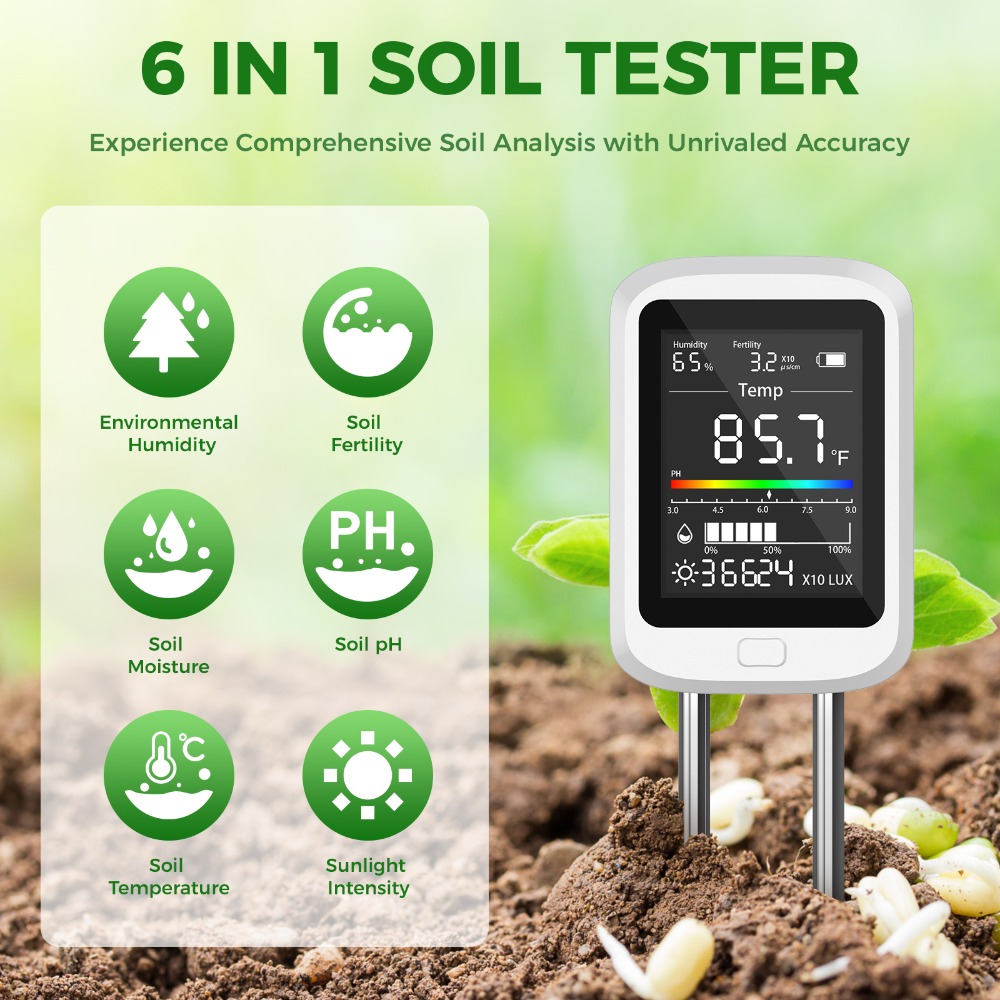 6-in-1 bodemtestkit Oplaadbare - Soil Test Digital recensie en prijs
